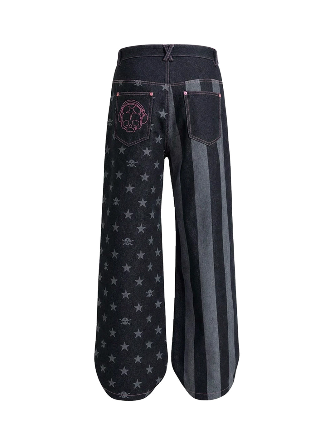 Star Stripe Patchwork Dark Denim Jeans - view 9