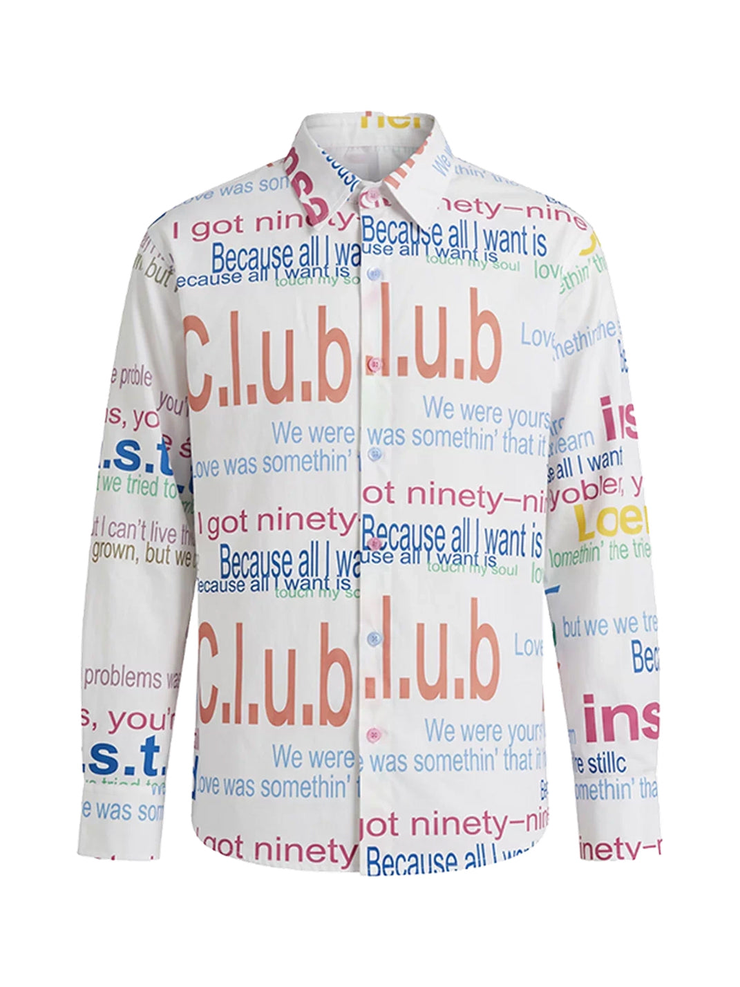 Multicolor Letter Print Relaxed Cotton Shirt - view 1