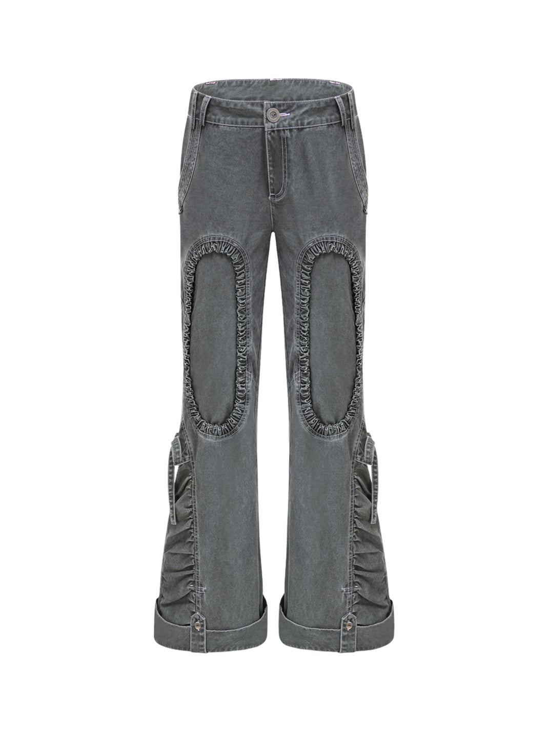 Sculpted Knee Tie Detail Twill Trousers - view 1