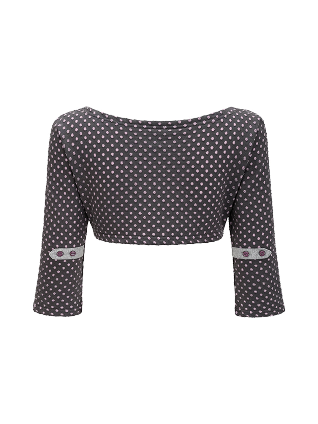 Polka Dot Cropped Button Bolero Jacket - product view 8