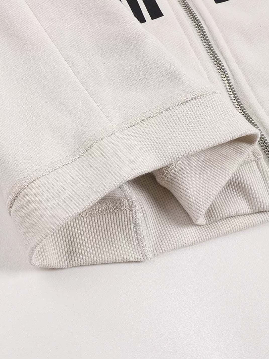 Pleated Shoulder Graphic Cropped Zip Jacket - product view 4