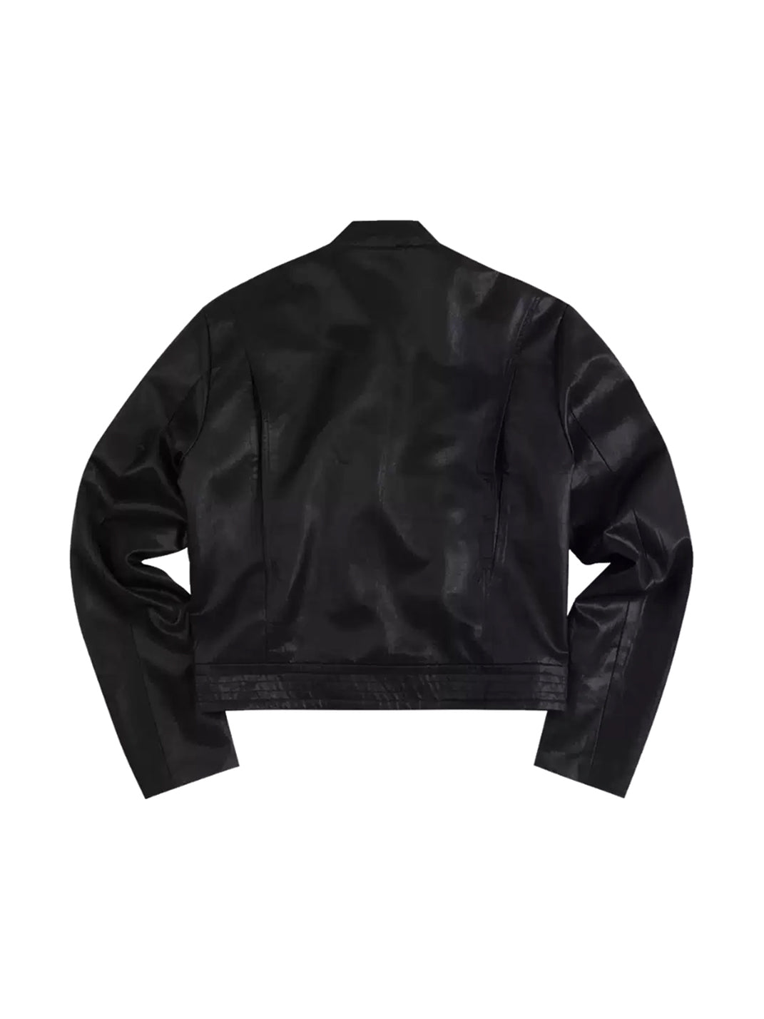 Leopard Lined Asymmetric Studded Zip Jacket - product view 3