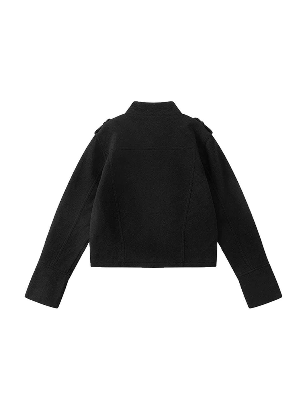 Ribbed Notched Collar Cropped Button Jacket - product view 10