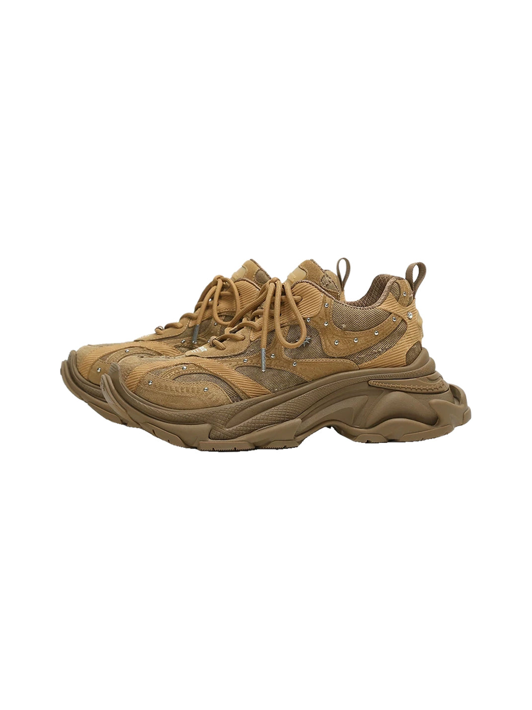 Sculpted Sole Brown Panel Sneakers - 4