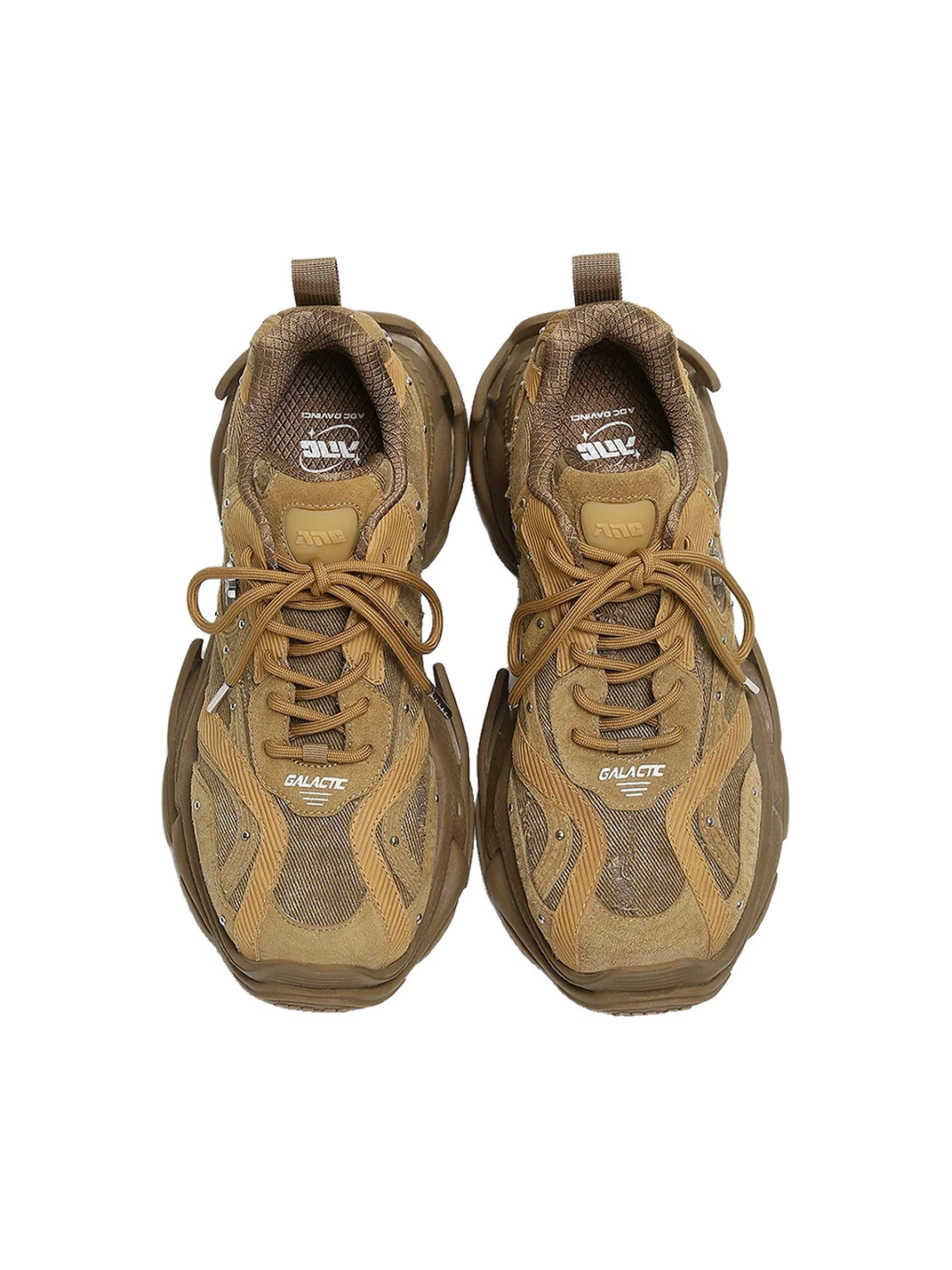 Sculpted Sole Brown Panel Sneakers - 7