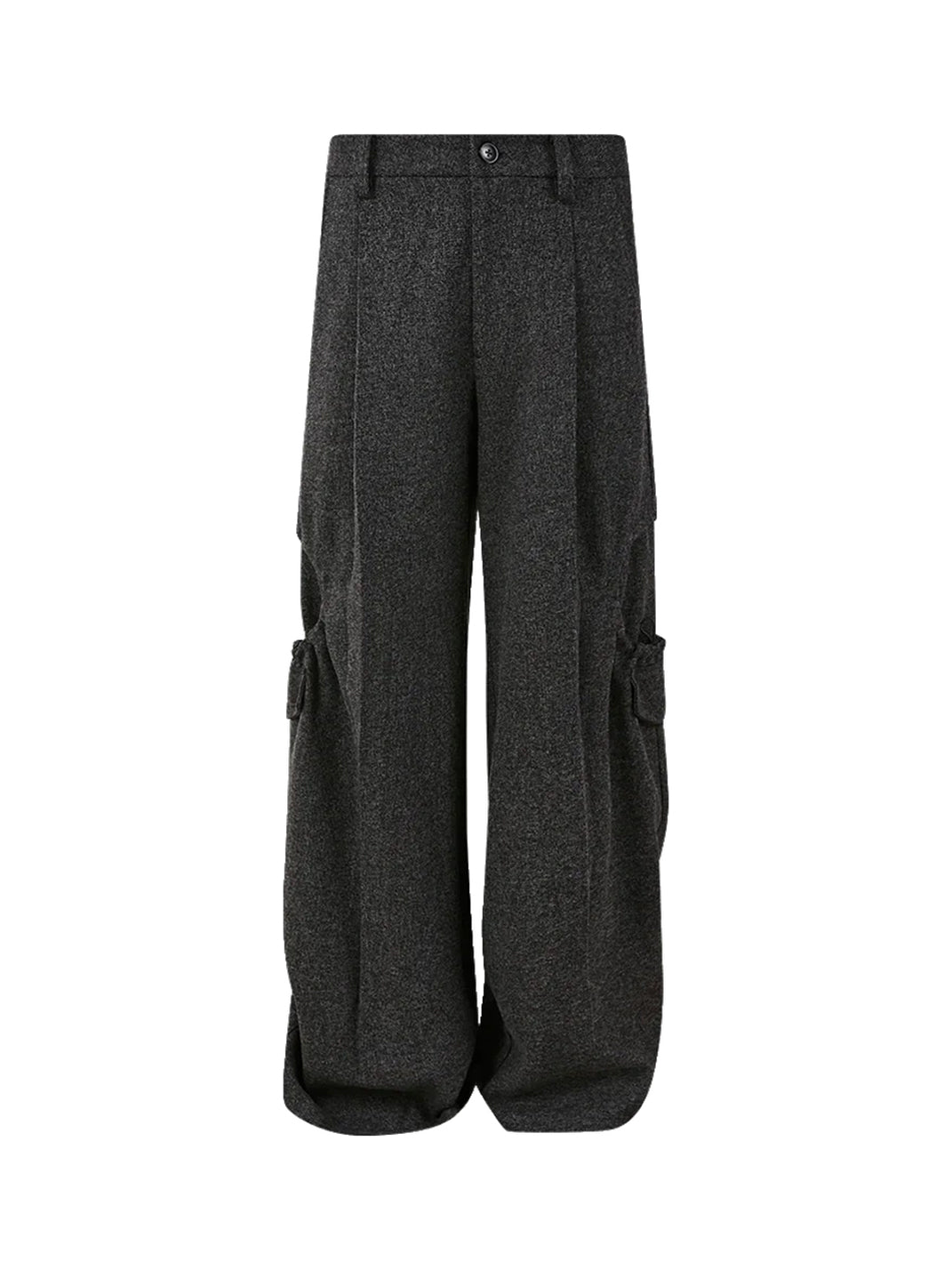 Draped Oval Pocket Textured Wide Trousers - view 1
