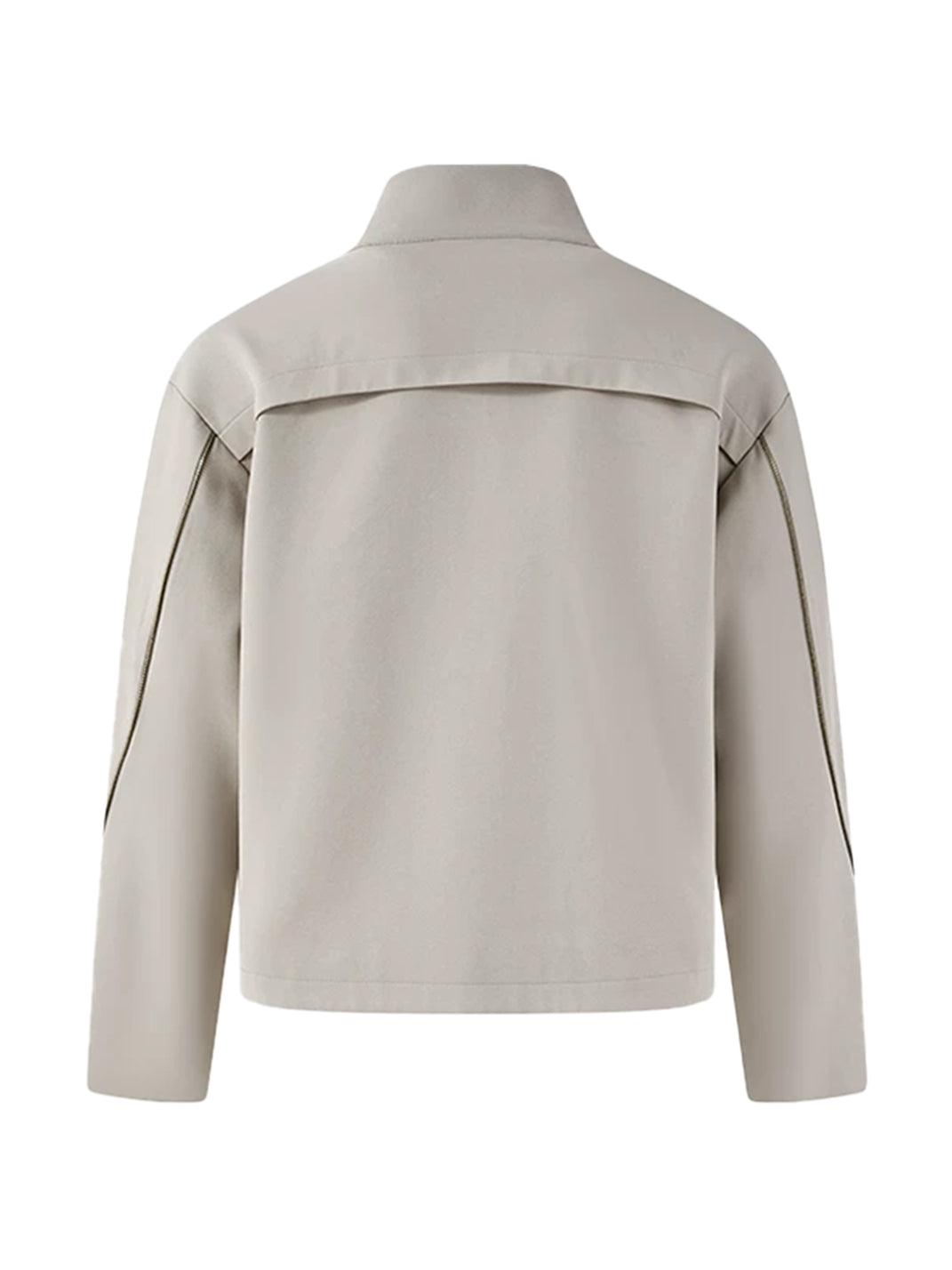 Curved Panel Cropped Stand Collar Jacket - product view 7