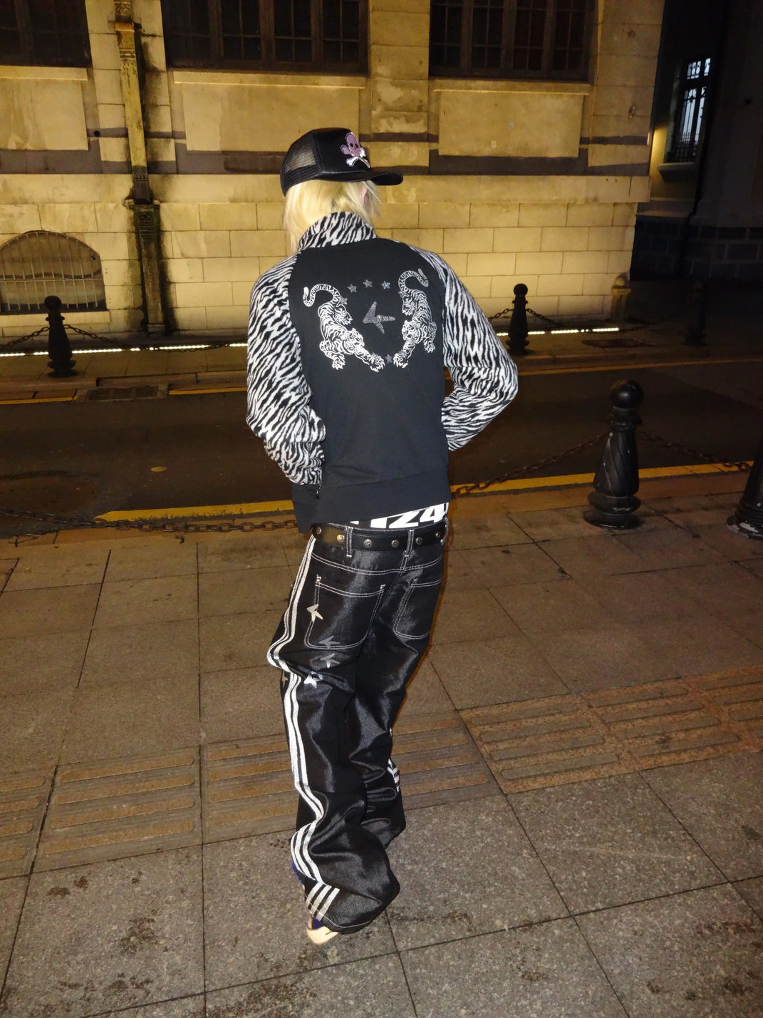 Zebra Sleeve Cropped Graphic Zip Jacket - product view 5