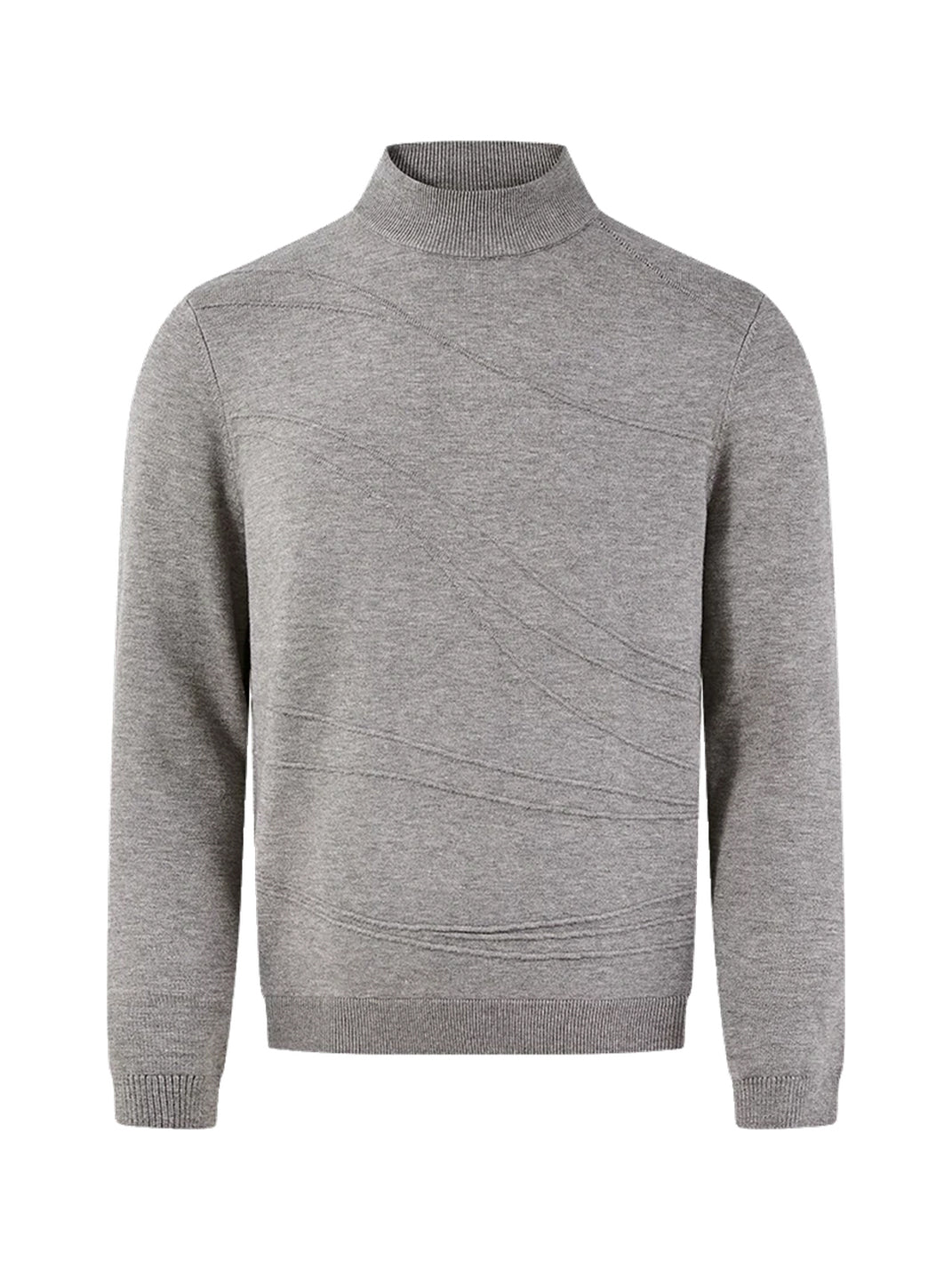 Raised Curve Mock Neck Knit Sweater - product view 1