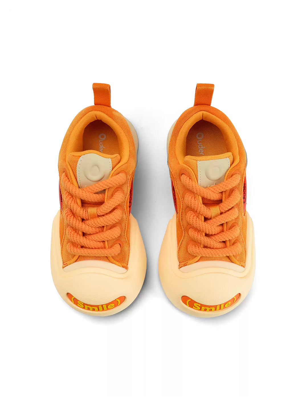 Orange Canvas Smile Toe Platform Sneakers - 5