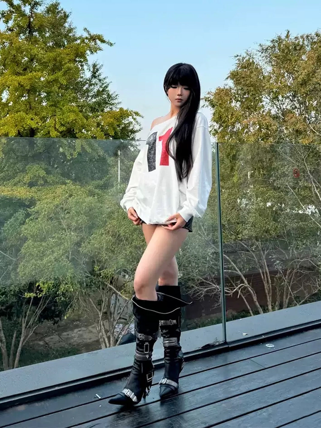 Buckle Strap Over-the-Knee Stiletto Boots - product view 4