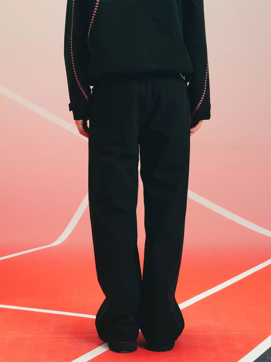 Contrast Stitch Straight Leg Zip Pocket Pants - product view 4