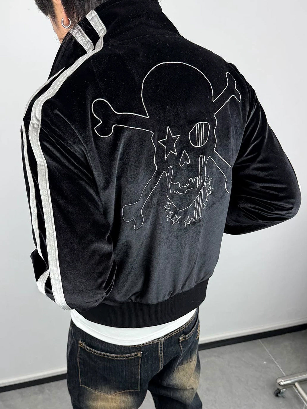 Star Skull Velvet Racing Zip Jacket - product view 4