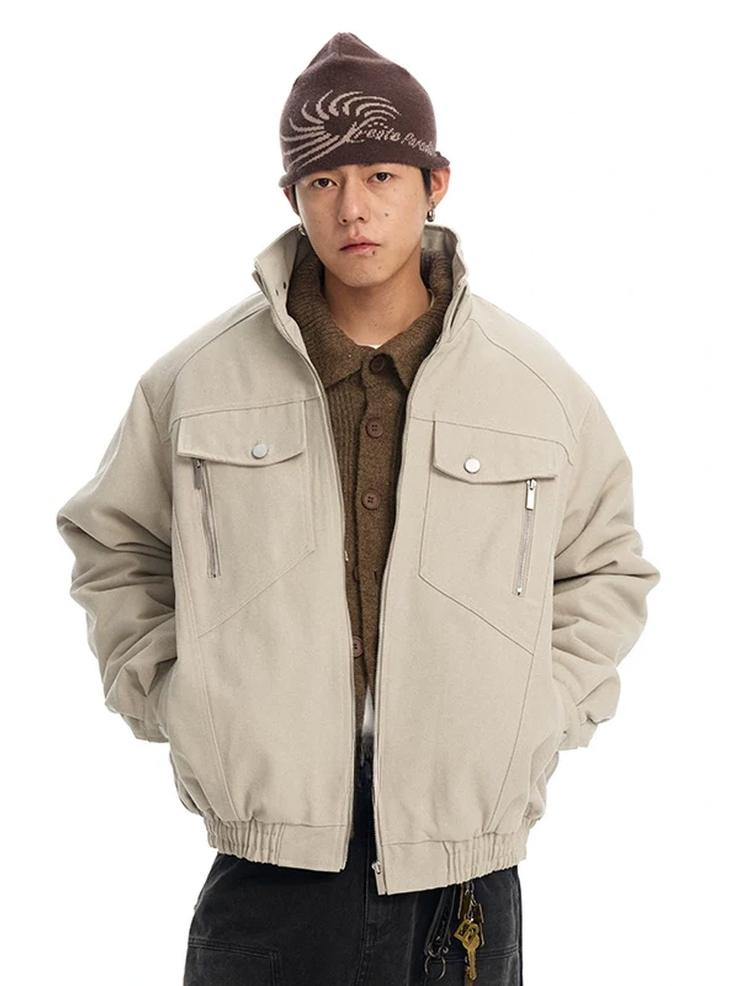 Plush Lined Canvas Zip Workwear Jacket - product view 2