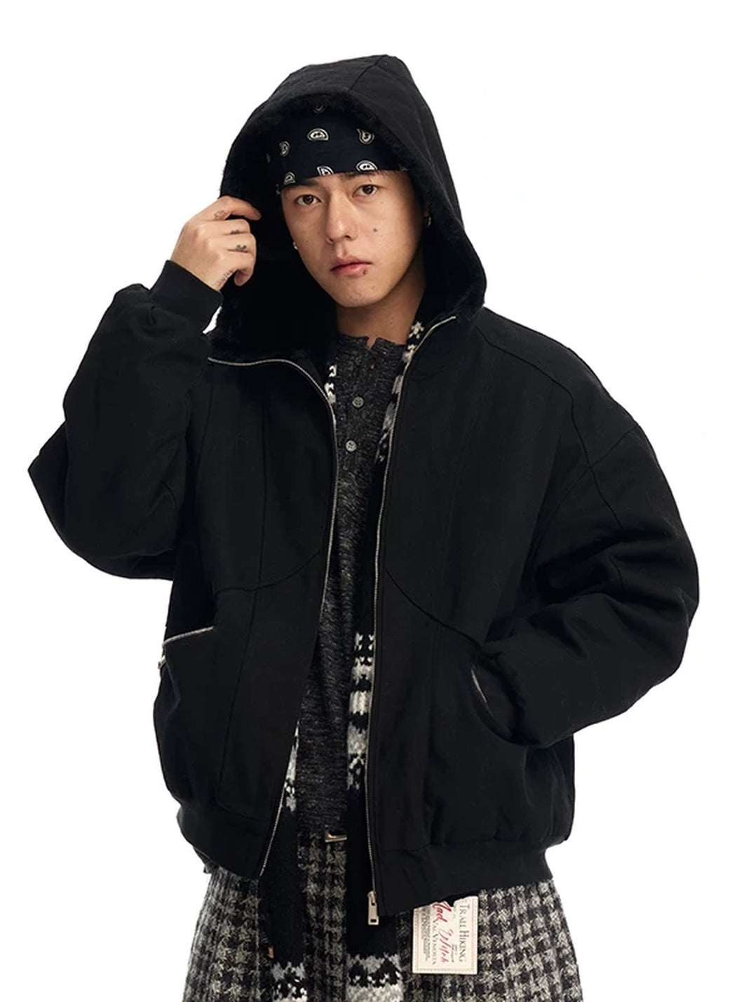 Plush Lined Canvas Zip Workwear Jacket - product view 5