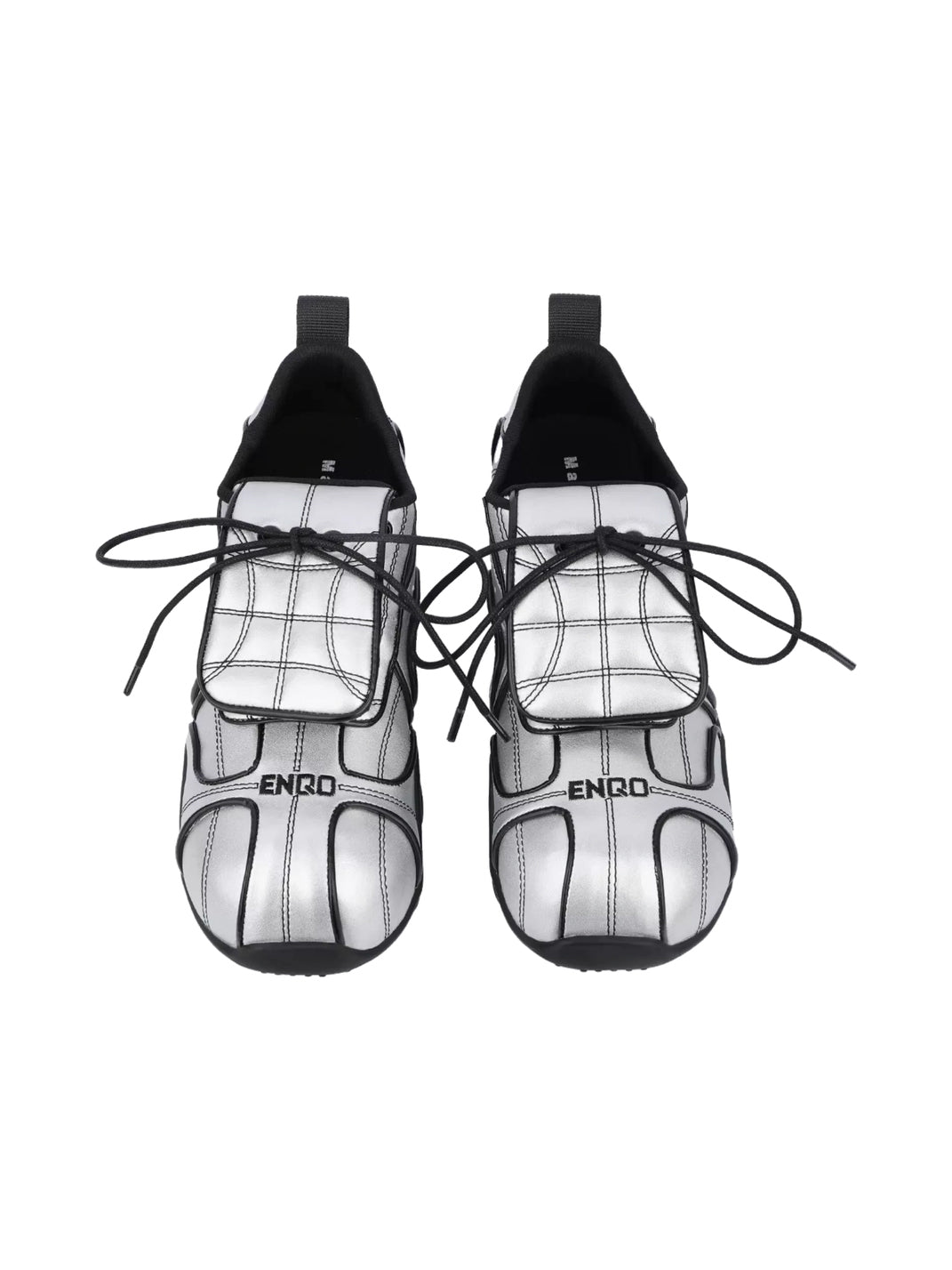 Quilted Silver Foldover-Tongue Low-Top Sneakers - view 7