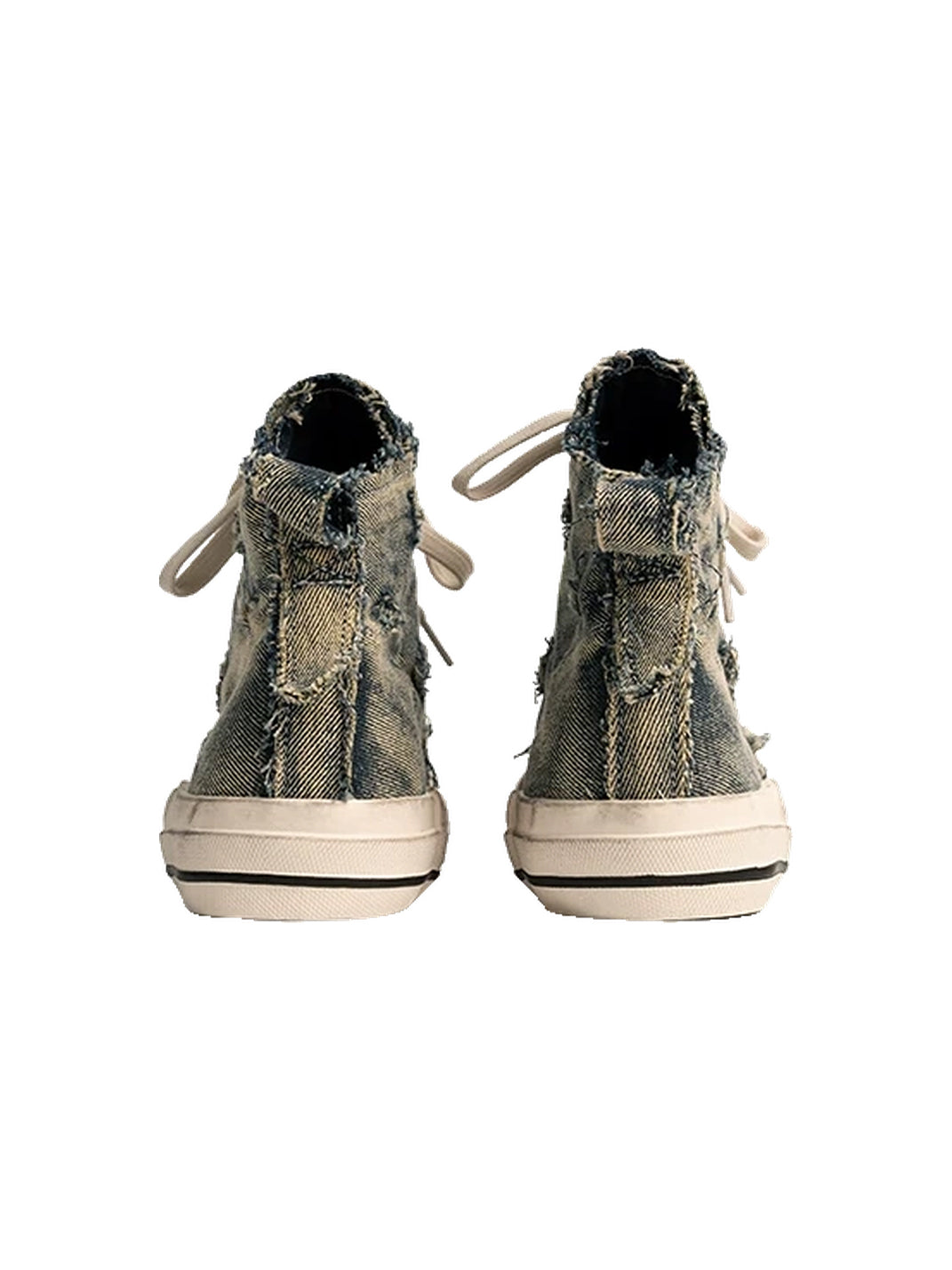 Rhinestone Distressed Denim High-Top Sneakers - view 5