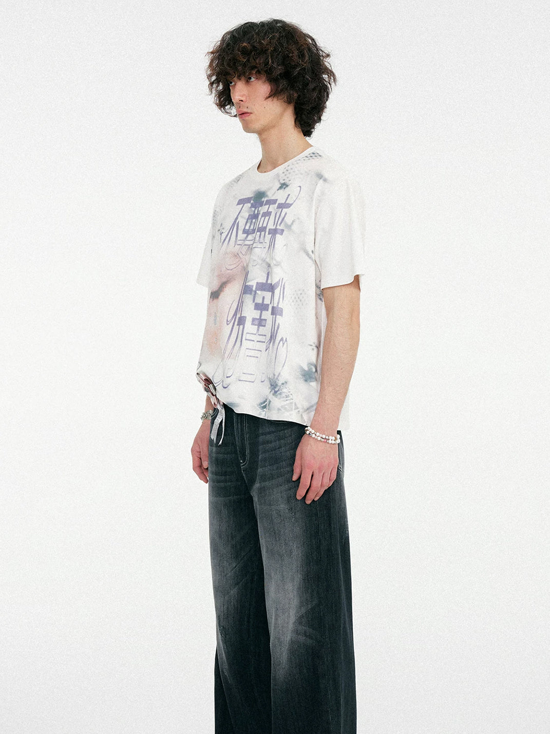 Rhinestone Tears Graphic Cotton-Blend Tee — product view 7