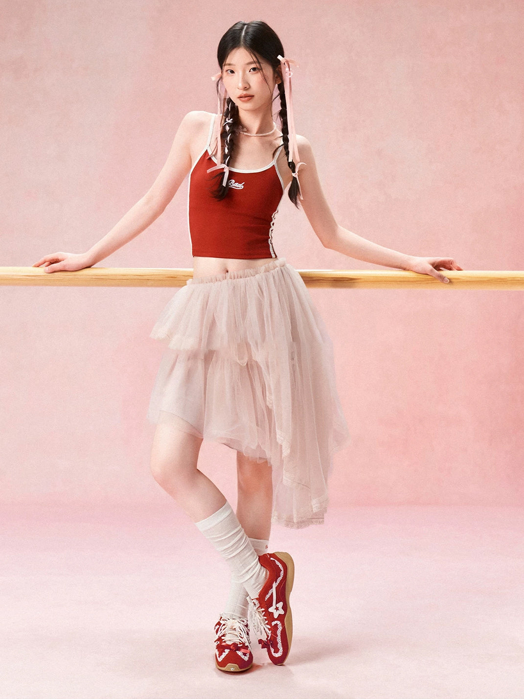 Pearl-Lace Ballet Runner Sneakers - View 2