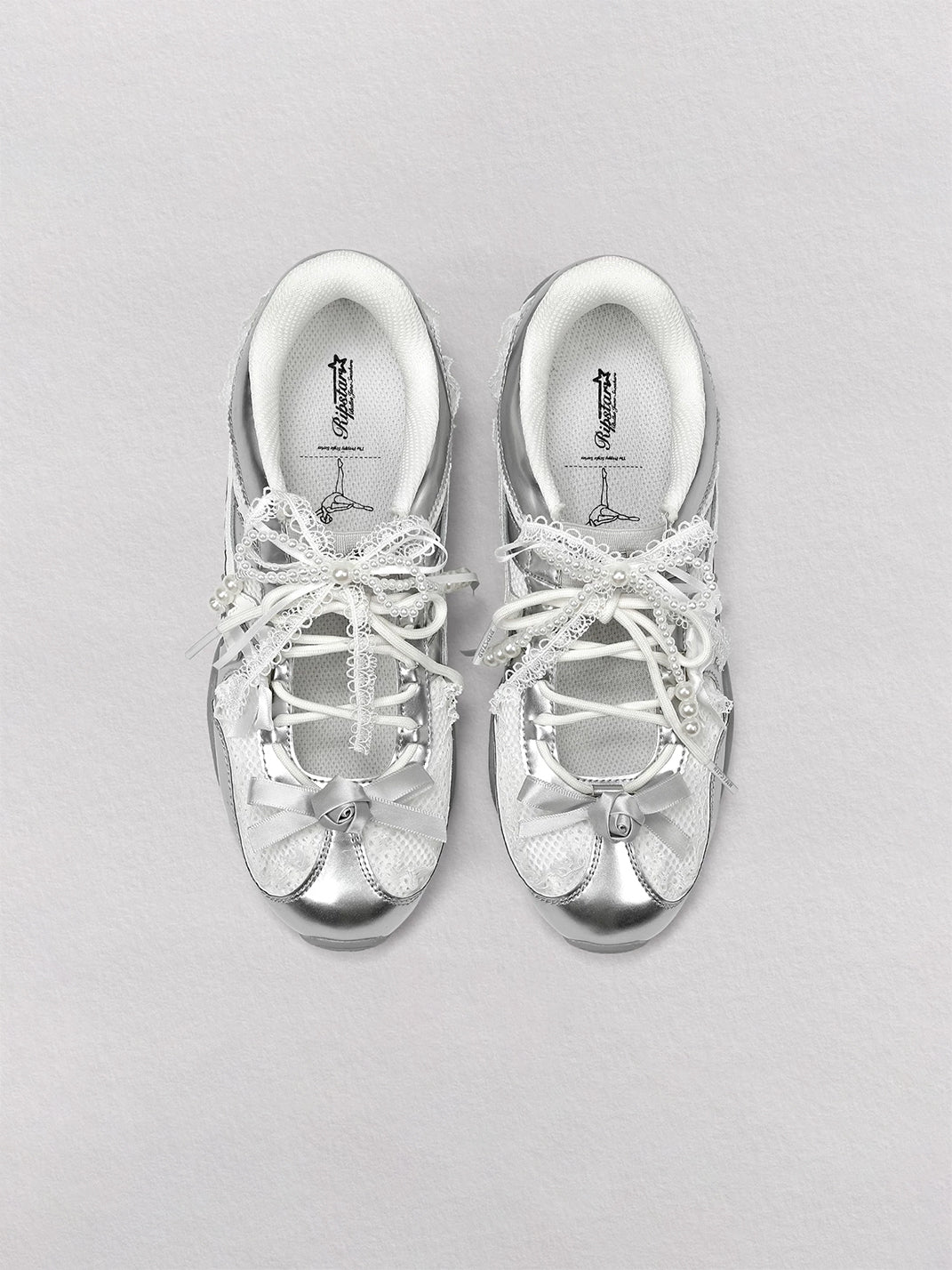 Galaxy-Silver Ballet Mary Jane Sneakers - View 9