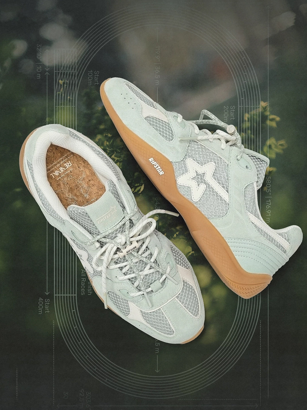 Blue Mesh Star German Trainer Sneakers - View 7