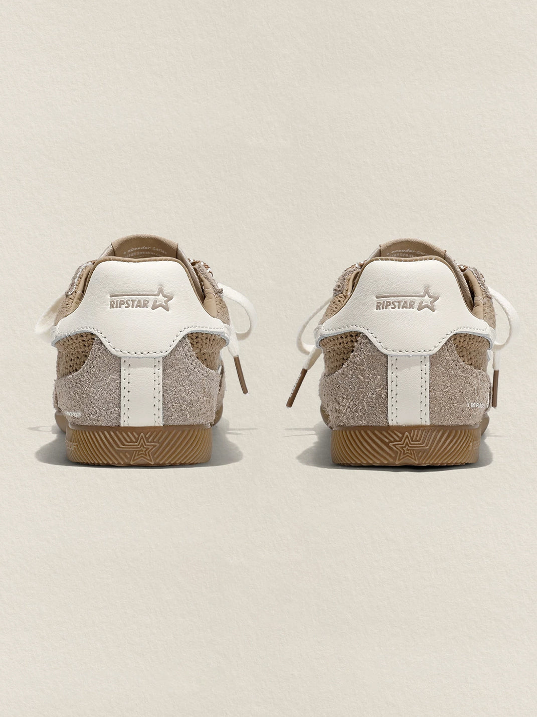 Khaki Mesh Star German Trainer Sneakers - View 12