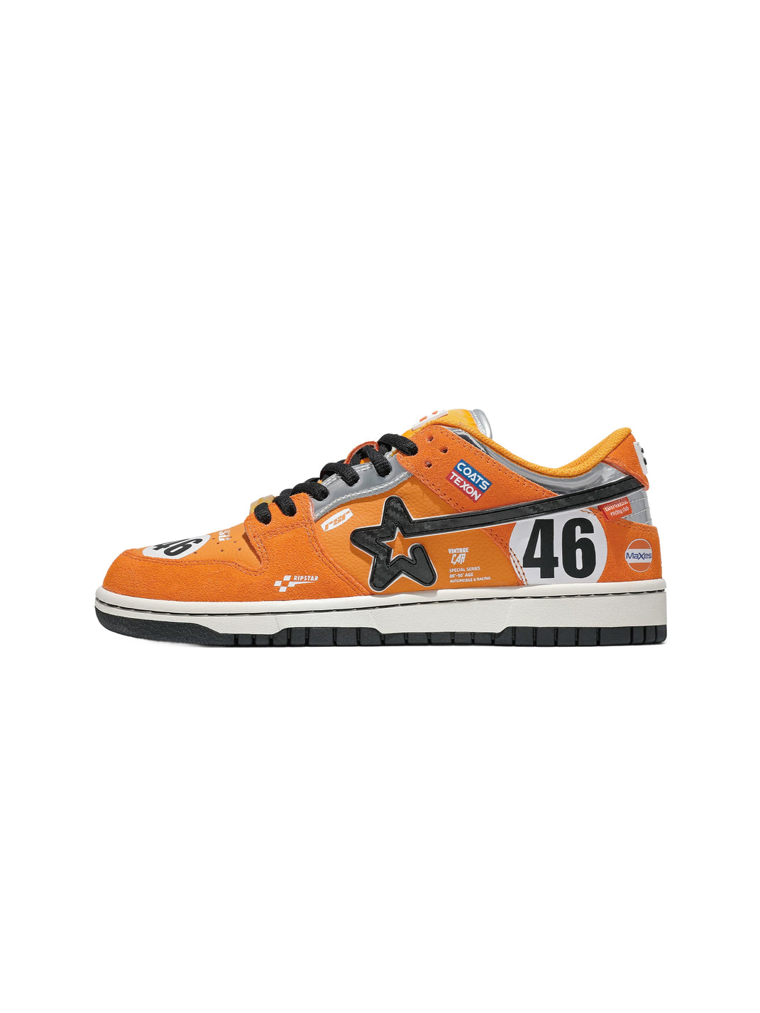Orange Star-Panel Racing Skate Sneakers