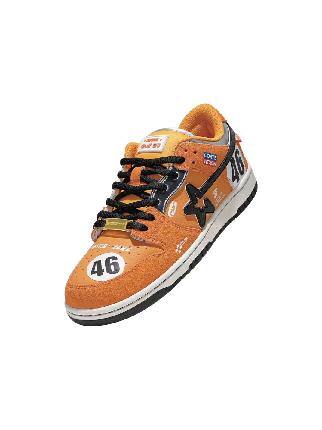 Orange Star-Panel Racing Skate Sneakers - View 3