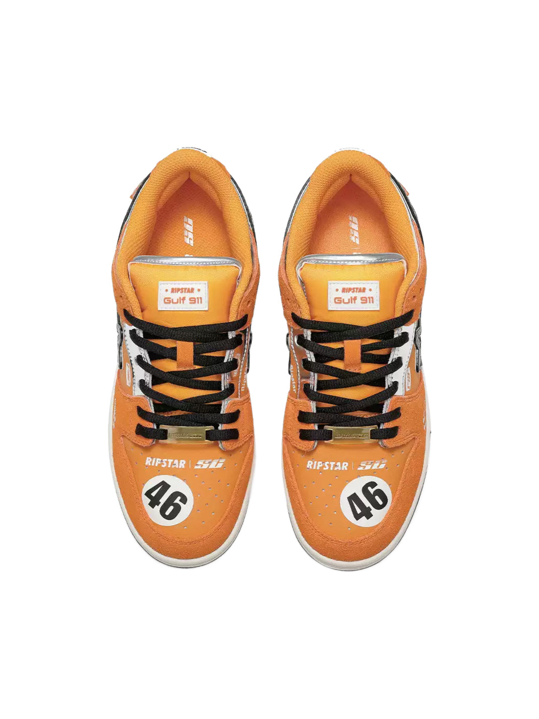 Orange Star-Panel Racing Skate Sneakers - View 4