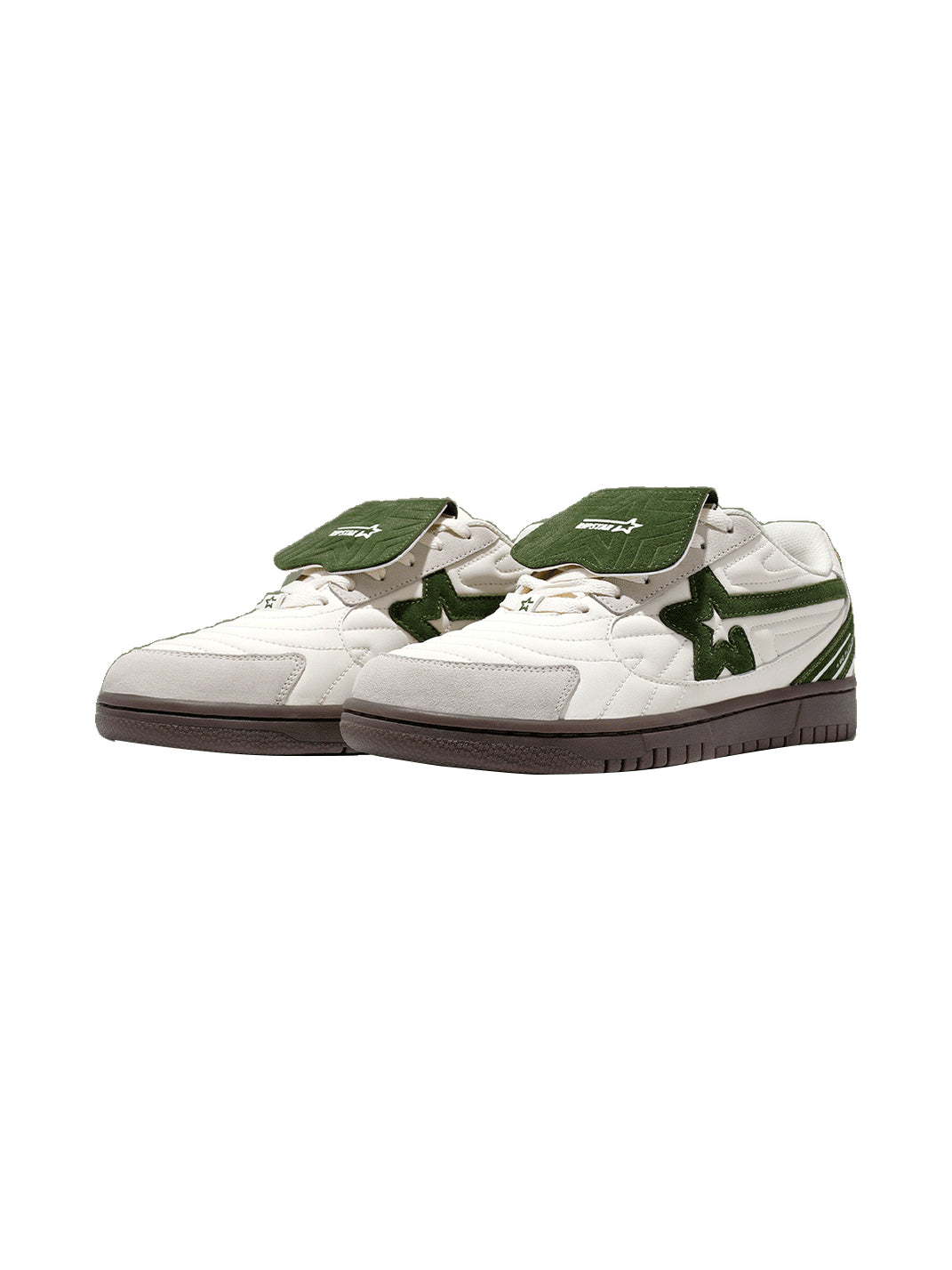 White-Green Detachable-Tongue Casual Sneakers - View 9