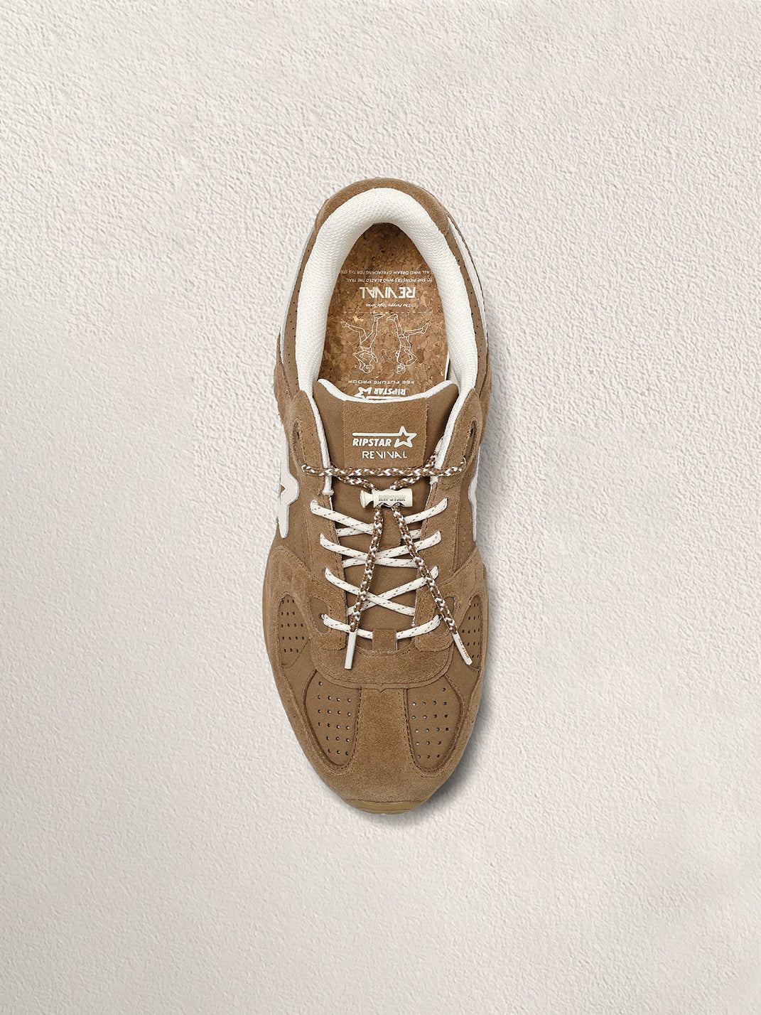 Mocha Suede Star-Panel Retro Trainers - View 7
