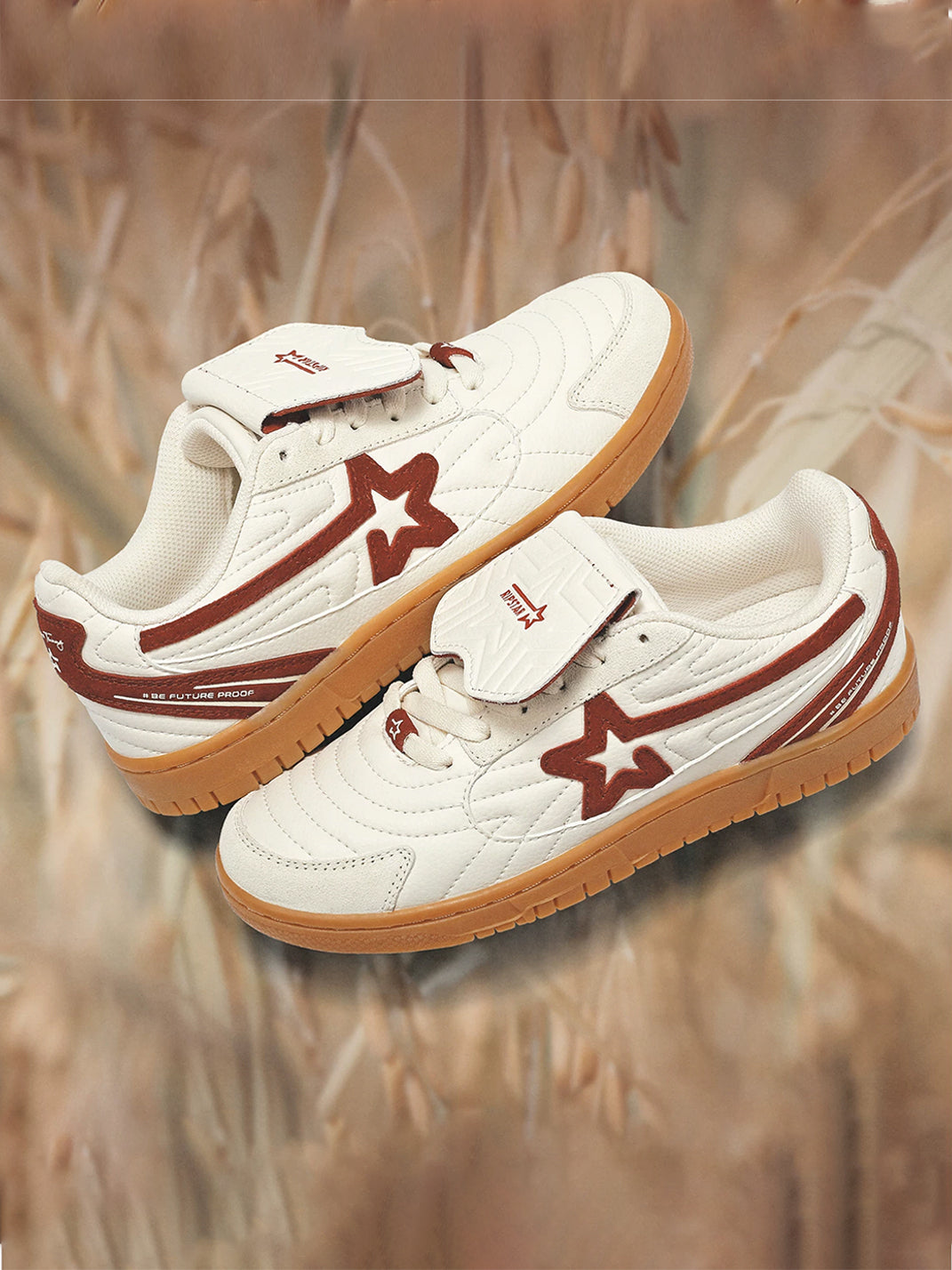 Rice-Red Star-Panel Retro Trainers - View 6
