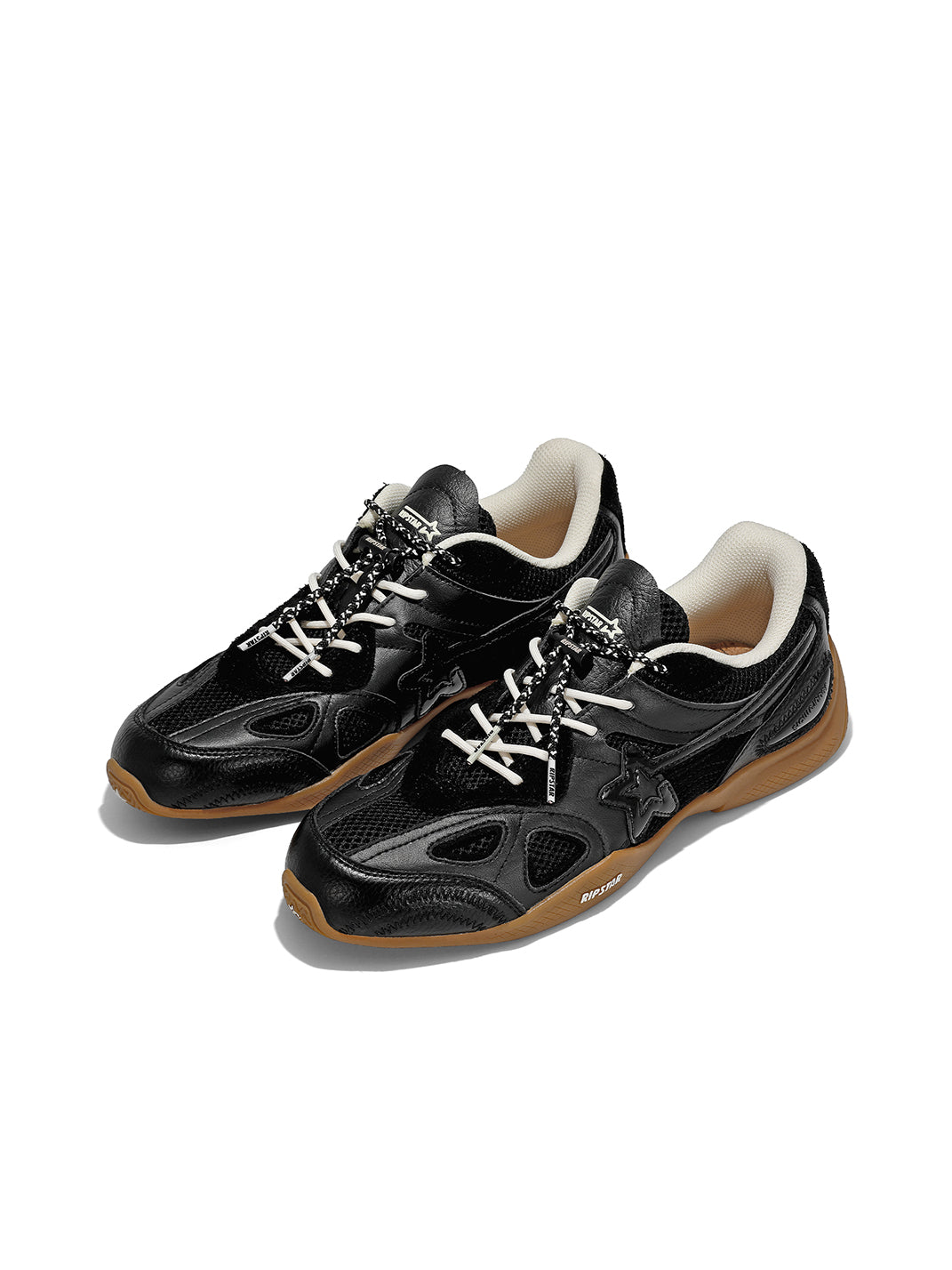Layered Black Drawcord Runner Sneakers - View 5