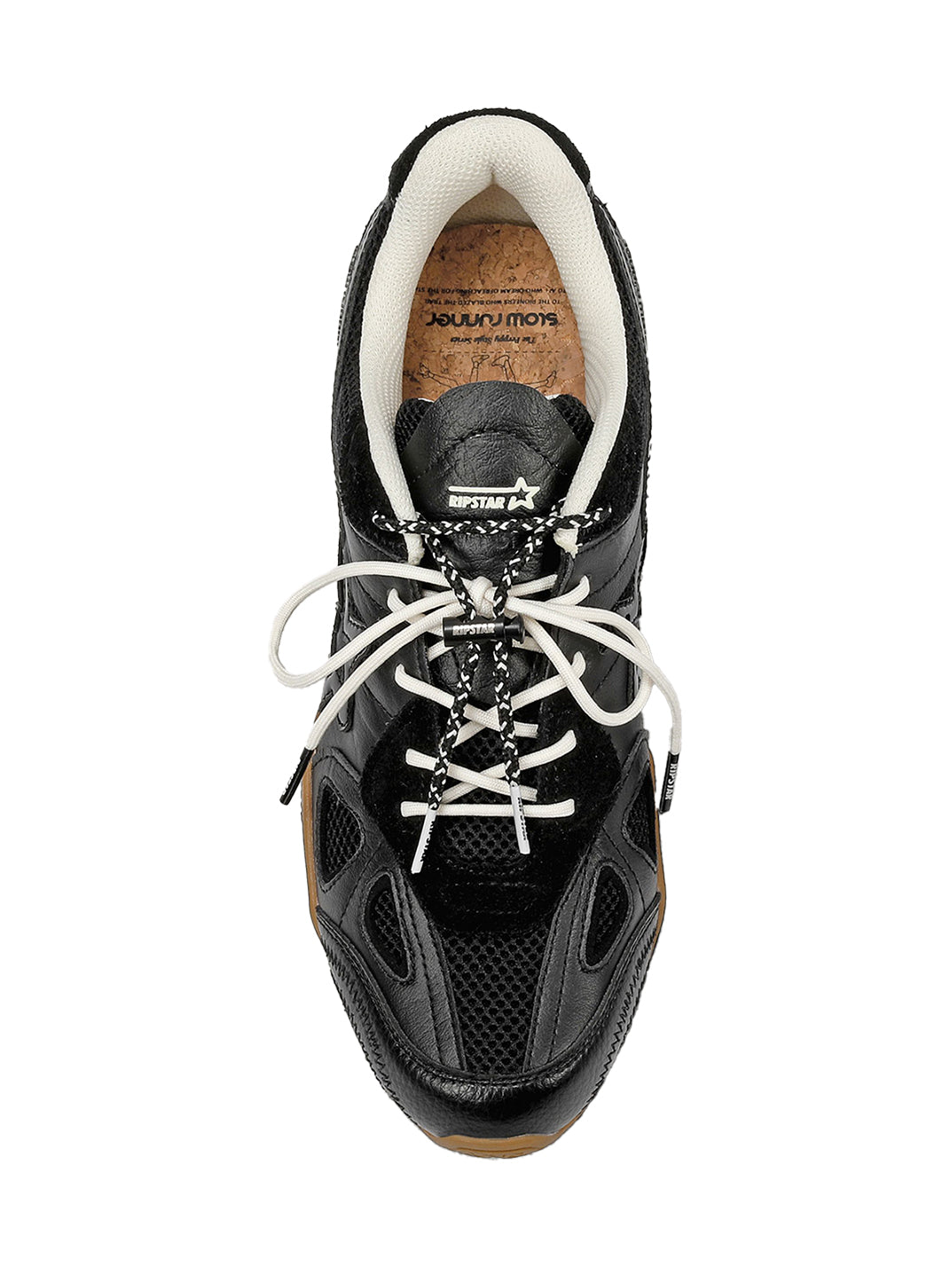 Layered Black Drawcord Runner Sneakers - View 7