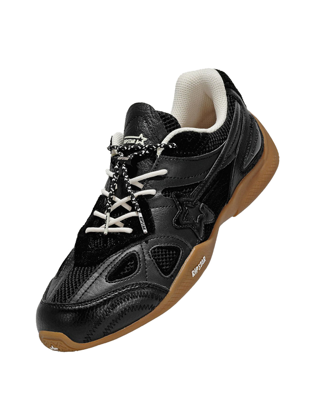 Layered Black Drawcord Runner Sneakers - View 8