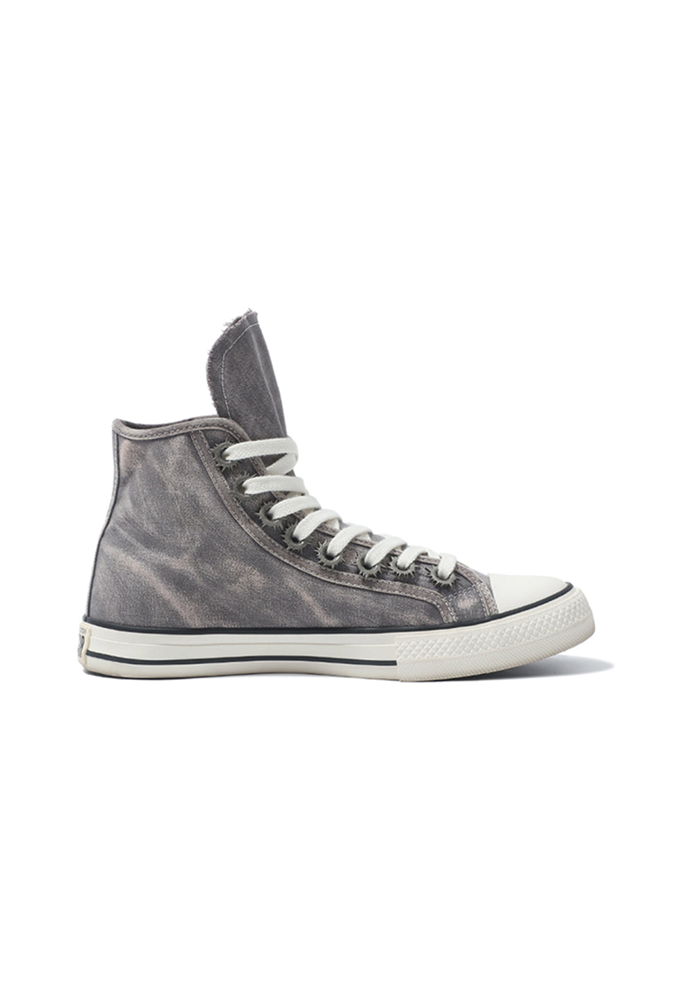 Distressed Denim High-Top Canvas Sneakers - View 4