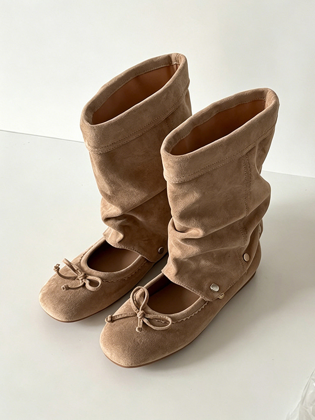 Convertible Bow-Wrap Slouchy Sandal Boots - View 7