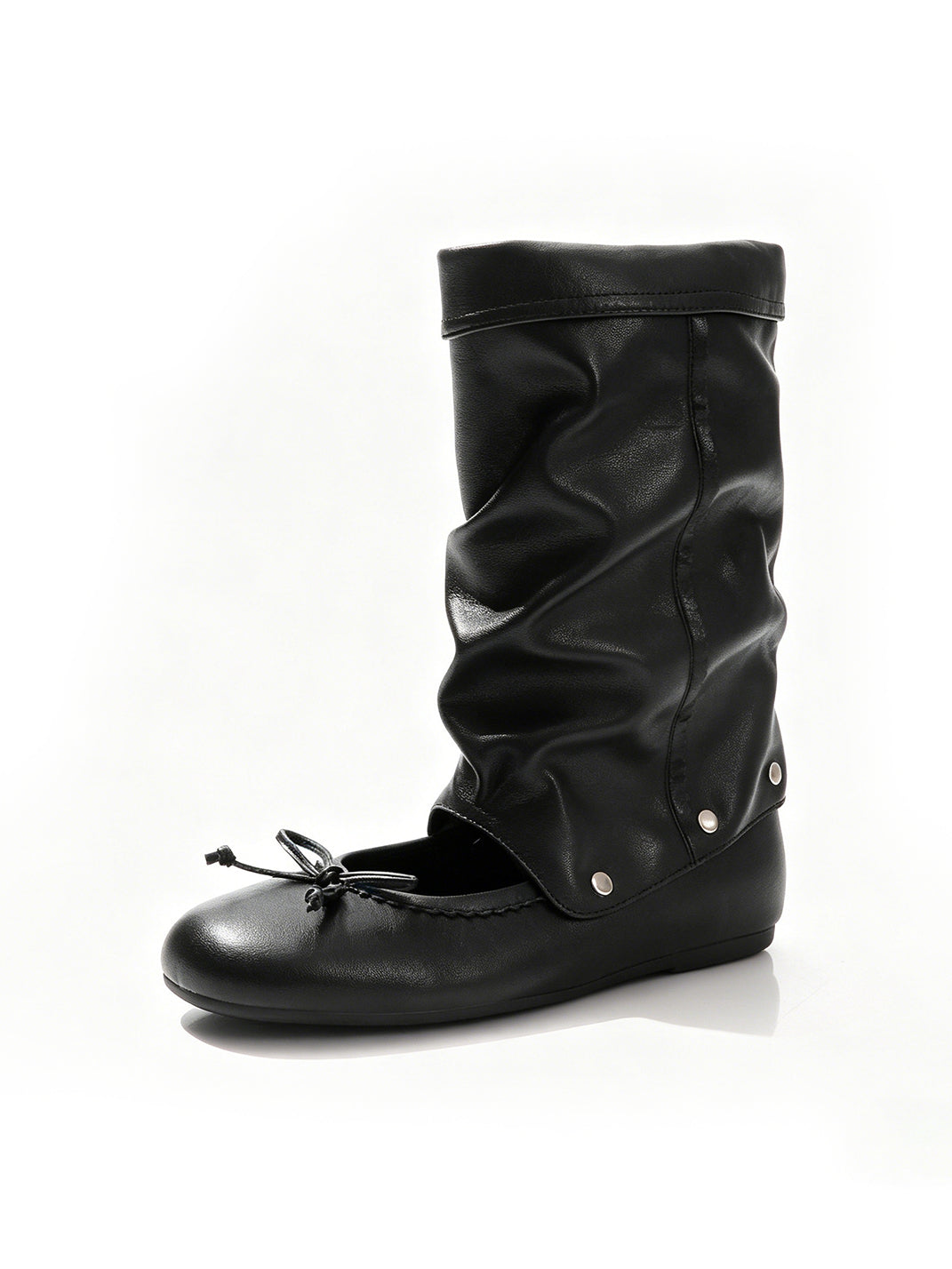 Convertible Bow-Wrap Slouchy Sandal Boots - View 17