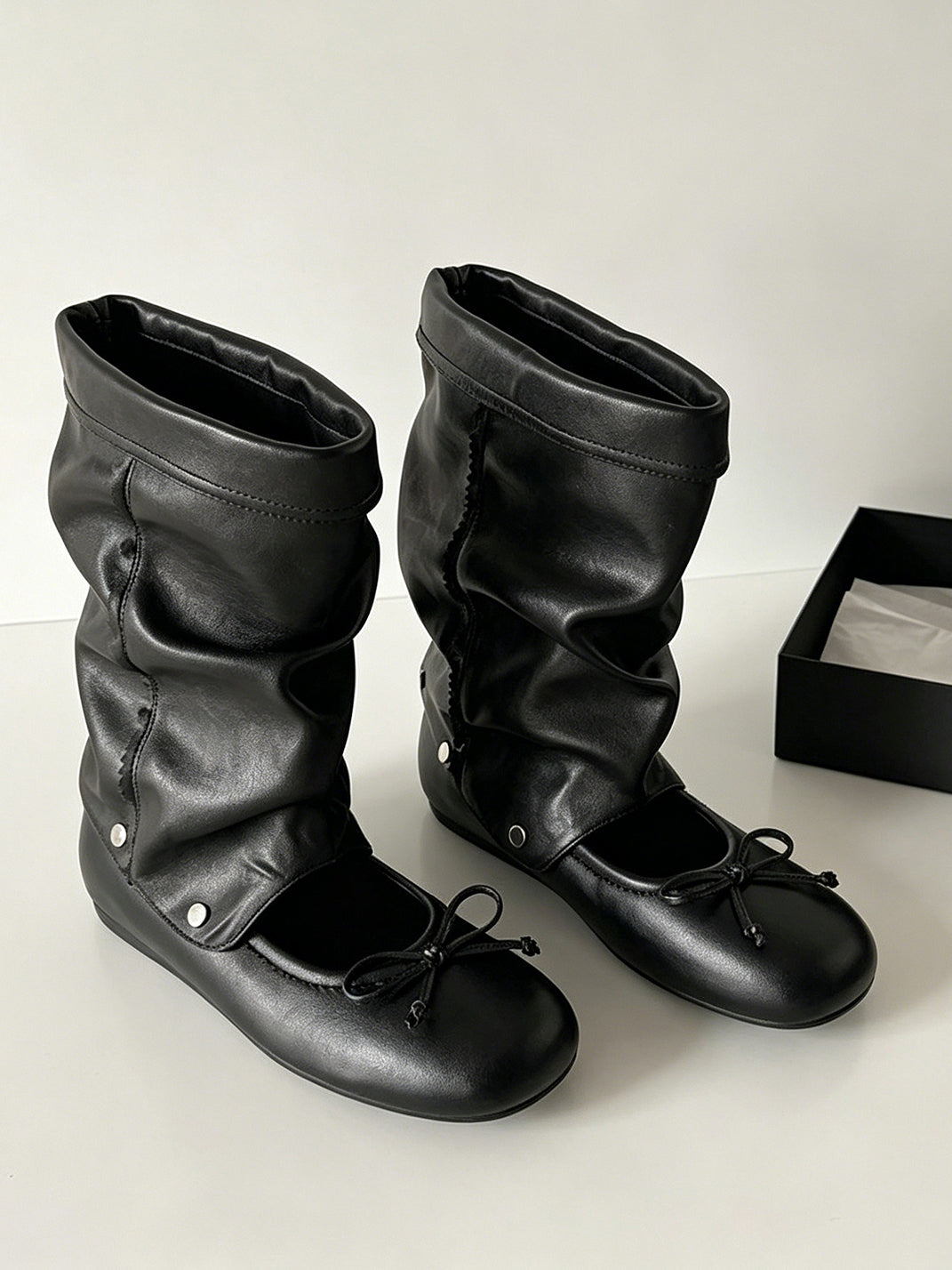 Convertible Bow-Wrap Slouchy Sandal Boots - View 25