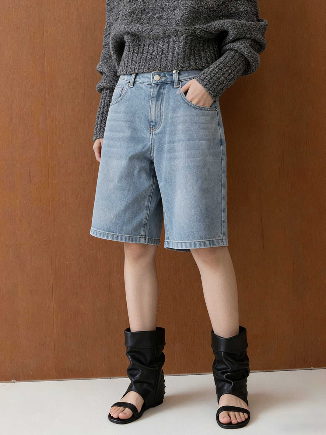 Open-Toe Slouchy Hidden-Wedge Sandal Boots - View 5