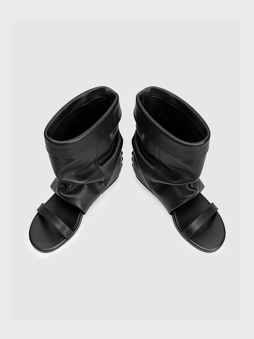 Open-Toe Slouchy Hidden-Wedge Sandal Boots - View 7