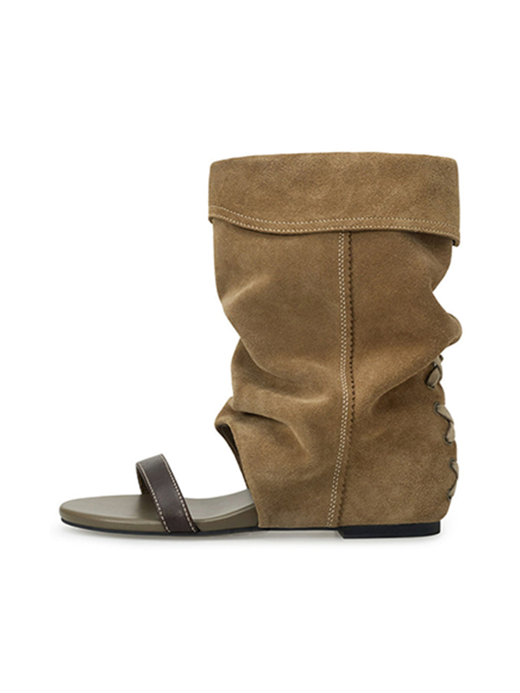 Open-Toe Slouchy Hidden-Wedge Sandal Boots - View 10