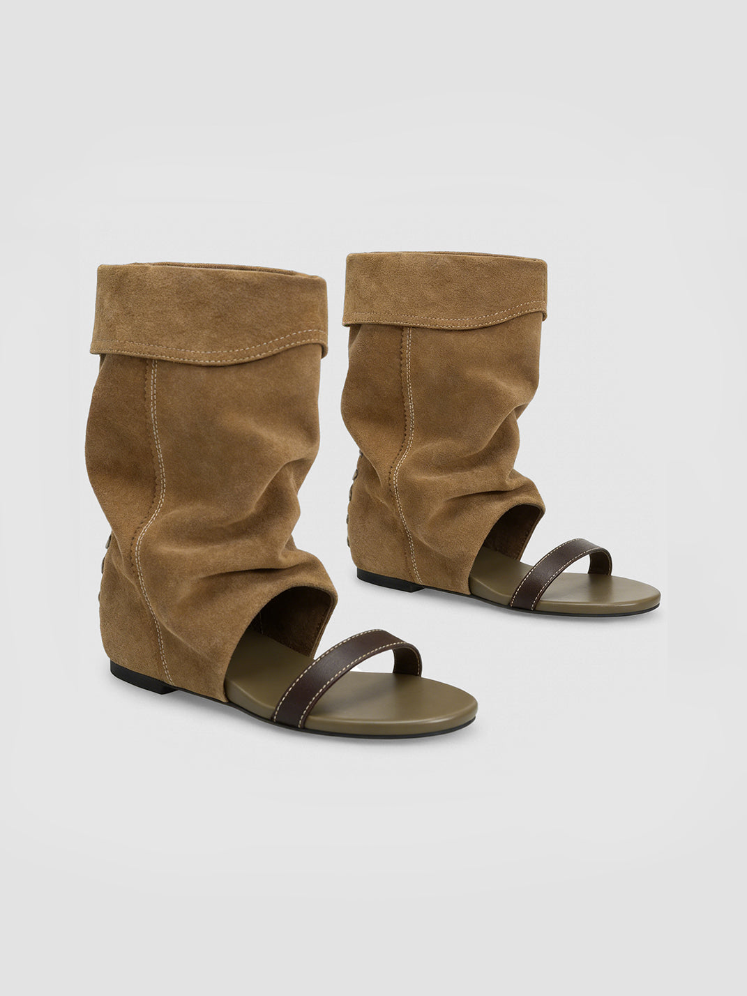Open-Toe Slouchy Hidden-Wedge Sandal Boots - View 18