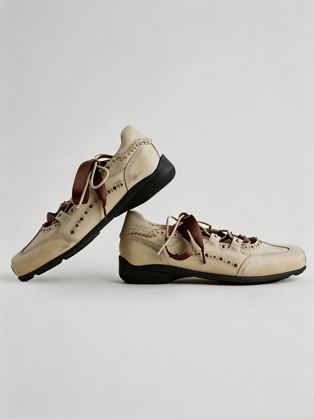 Ribbon-Wrapped Square-Front Trainer Flats - View 16