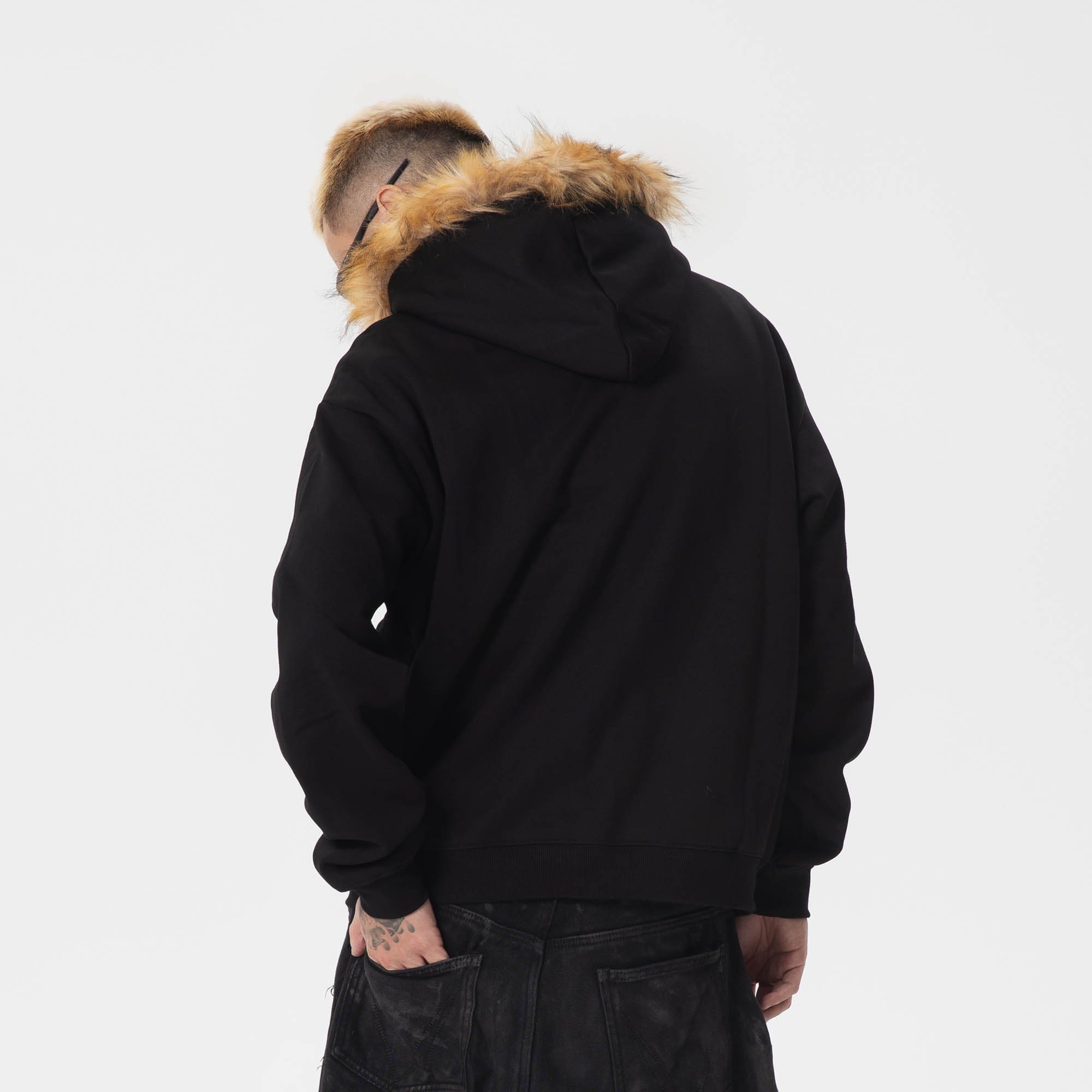 Gothic Cross Pelz Hoodie Jacke