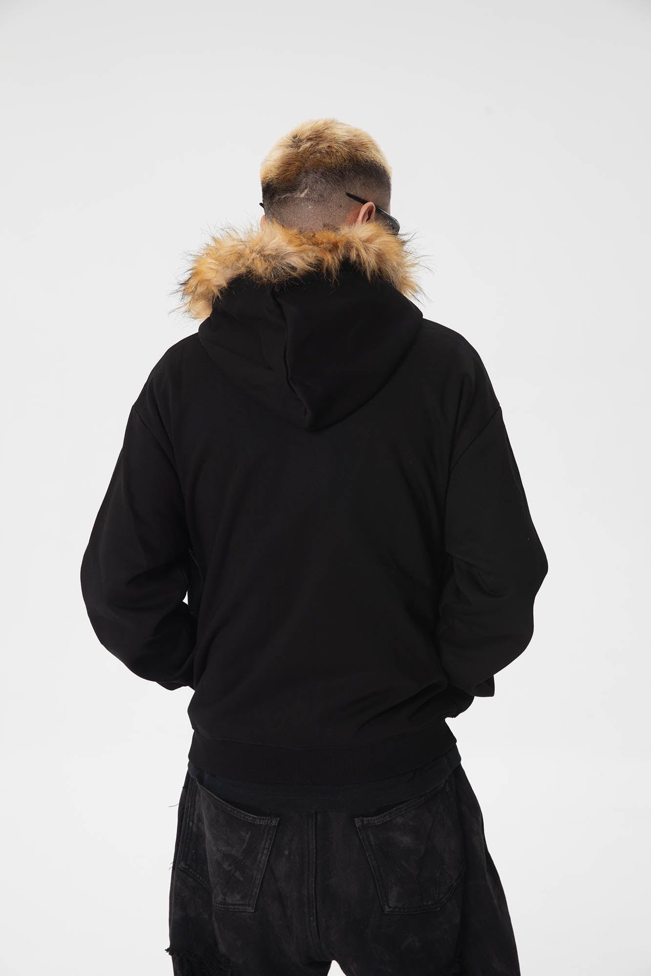 Gothic Cross Pelz Hoodie Jacke