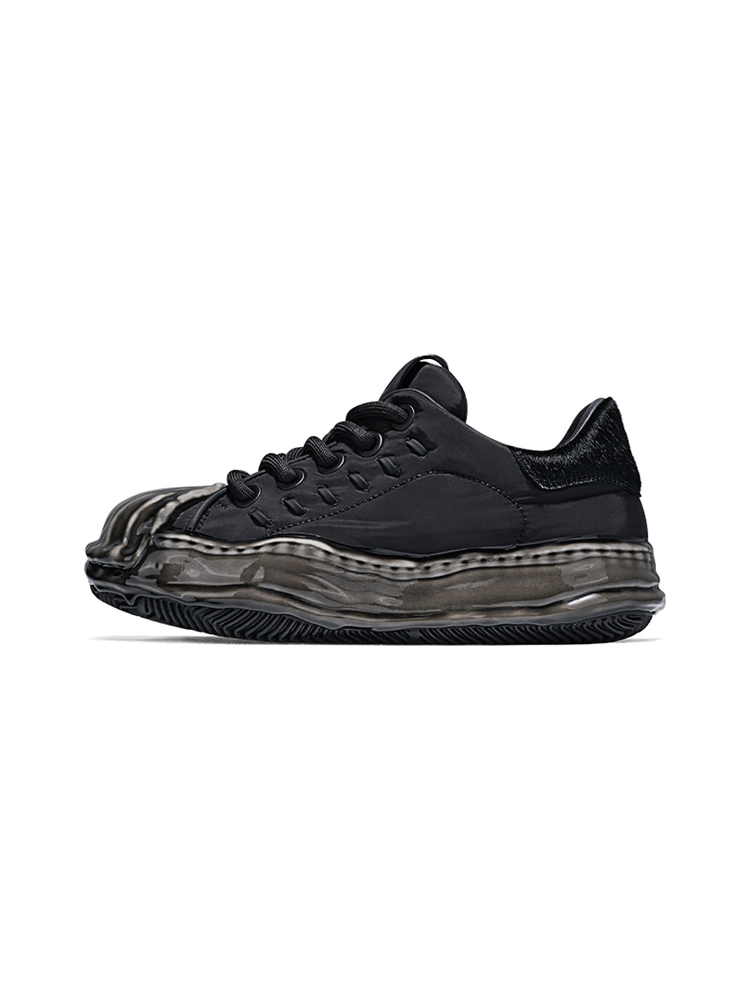 Distressed Shell-Toe Leather Skate Sneakers - View 9