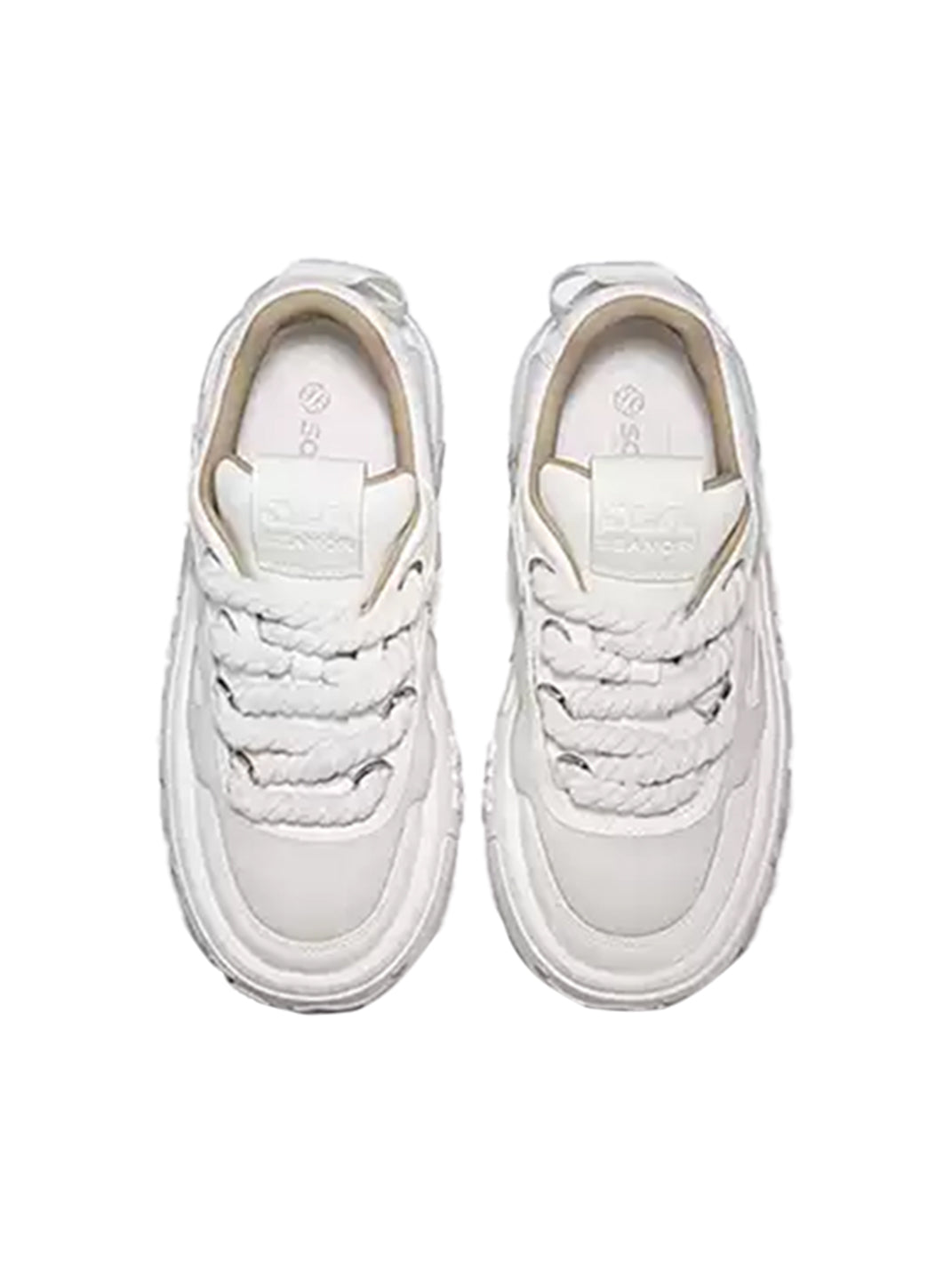 Wavy-Sole Leather Platform Skate Sneakers - View 4