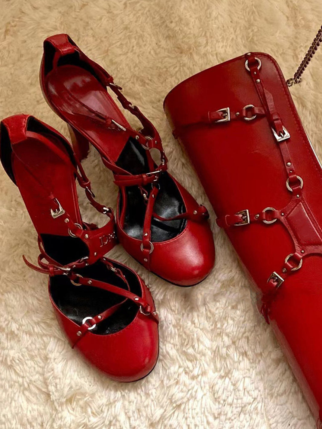 Satin Cross-Strap Round-Toe Heels - View 2