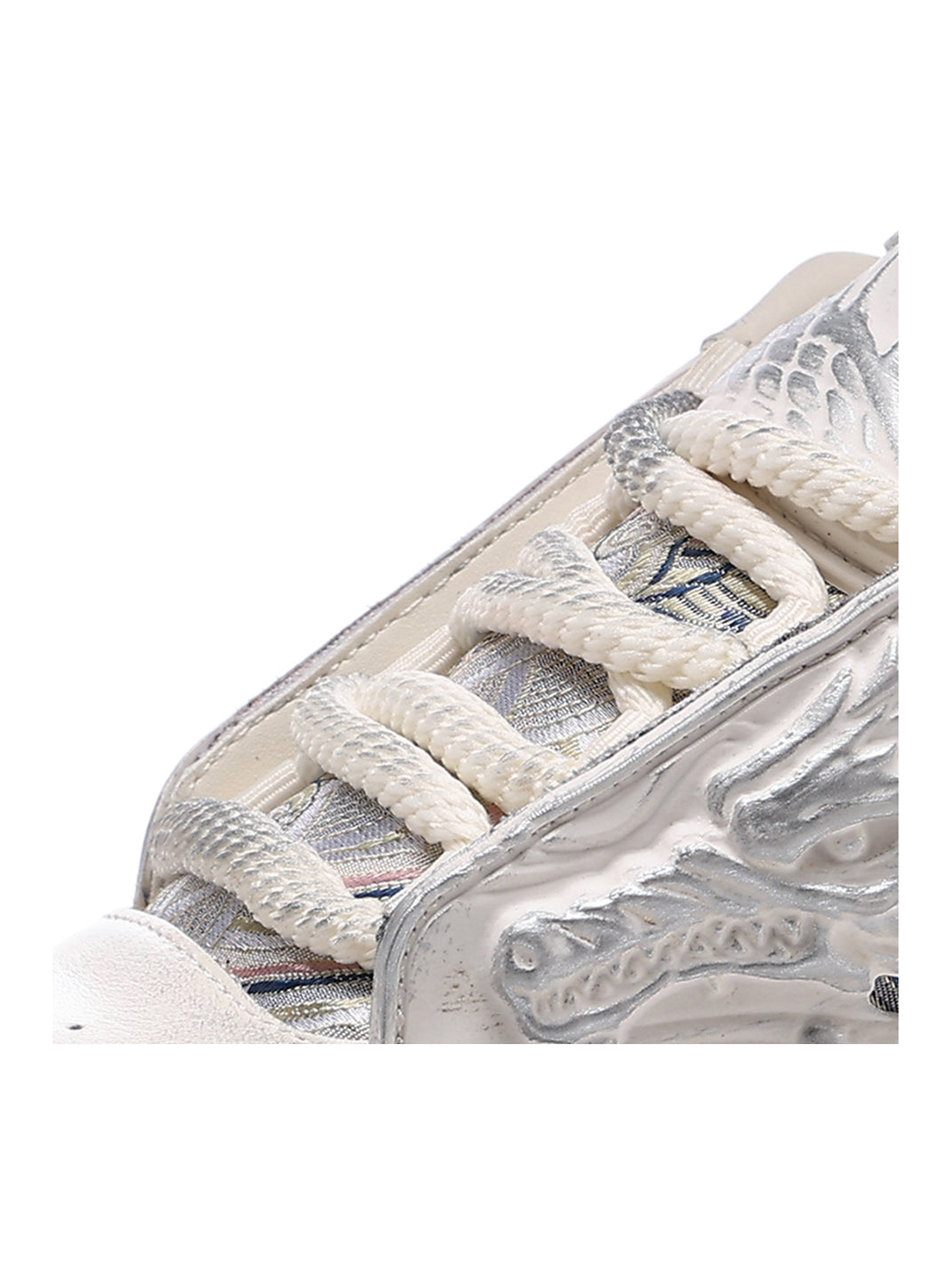 White Dragon Relief Platform Sneakers - View 11